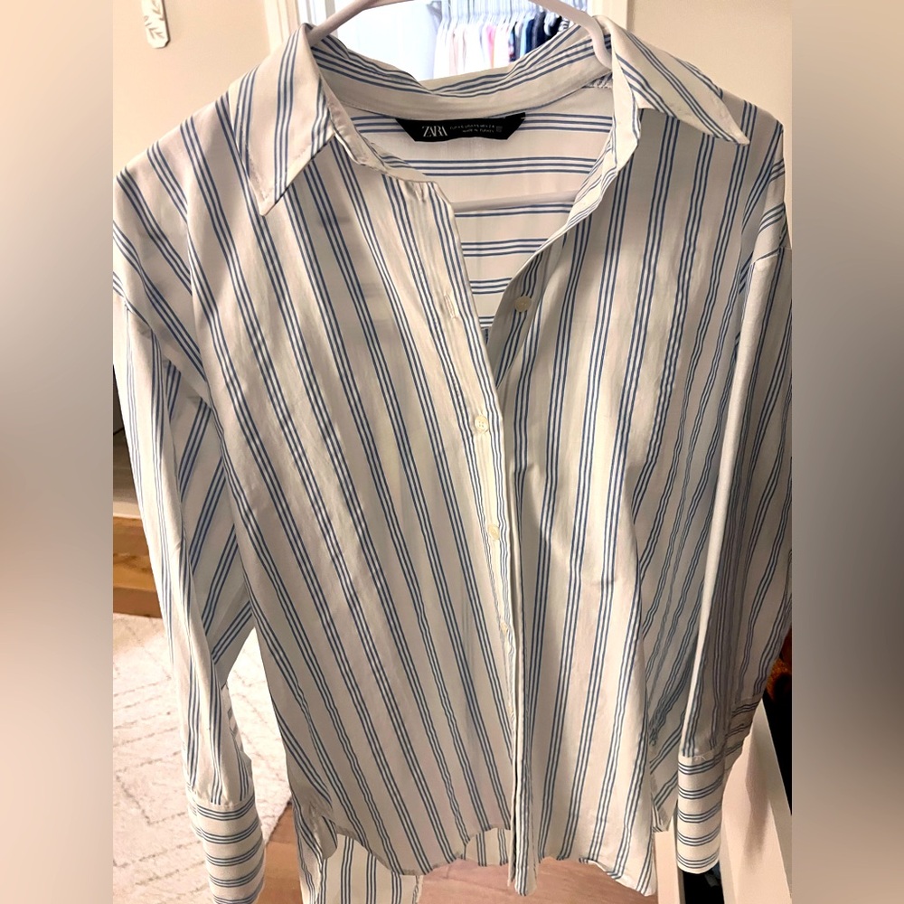Never worn zara stripe blouse